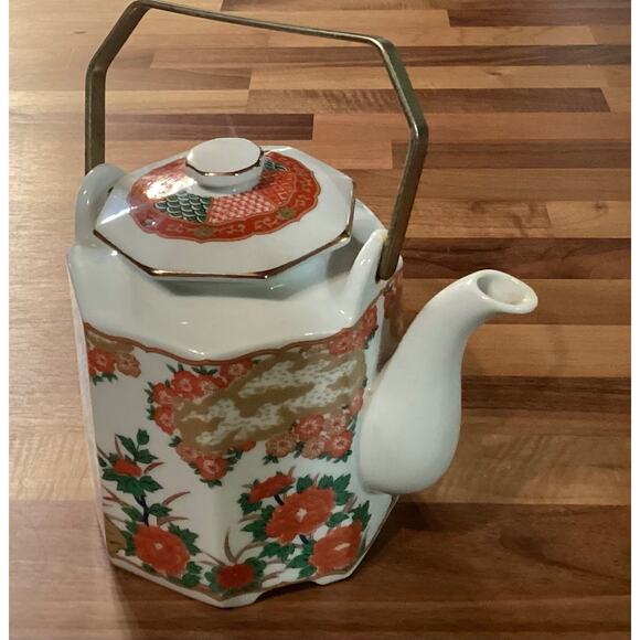 Japanese Arita By Imari Peacock FINE CHINA Teapot - Picture 5 of 9